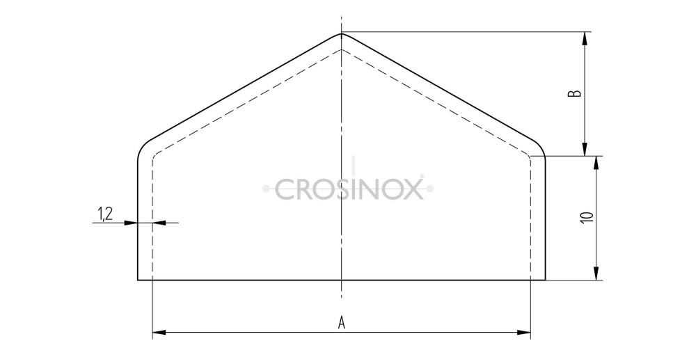 Crosinox Pyramidenkappe für Quadratrohr 40 x 2 mm V4A