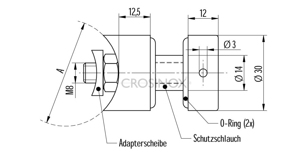 Crosinox Punkthalter für Rundrohr 42,4 mm V4A