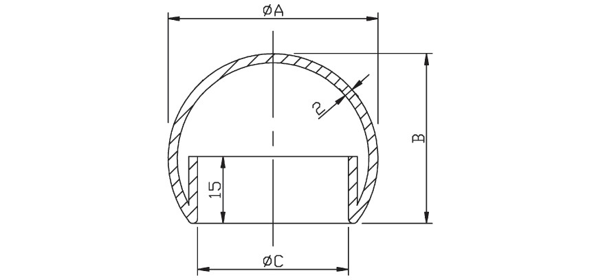 Crosinox Rohrabschlusskugel für Rundrohr 42,4 mm V4A