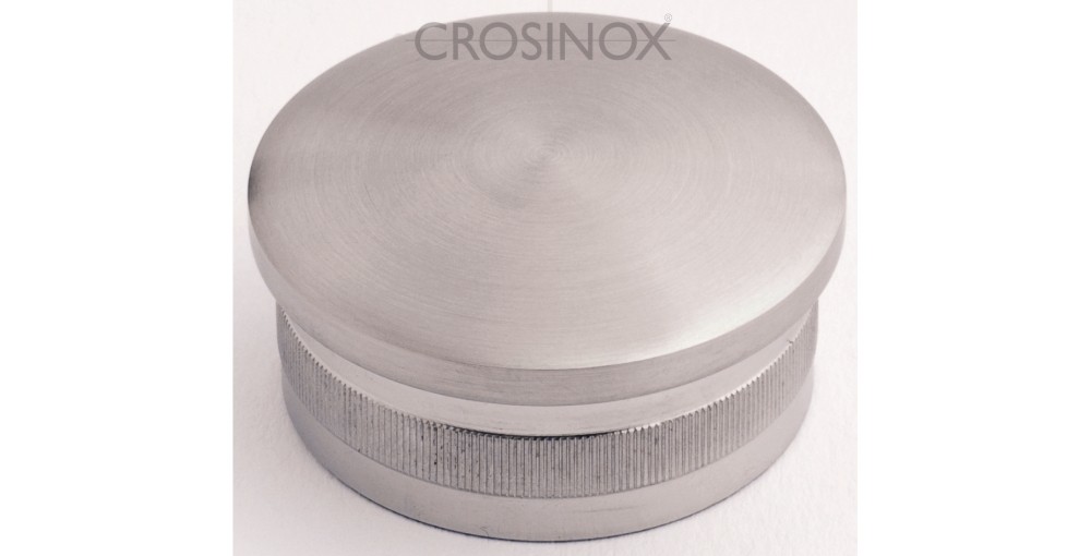 Crosinox Rändelkappe gewölbt, massiv für Rundrohr 42,4 x 2 mm  V4A