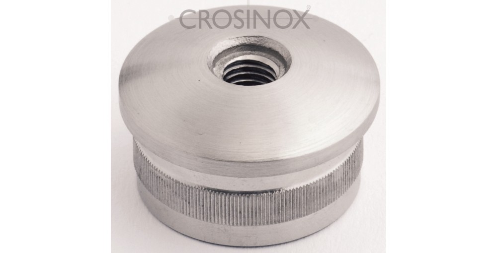 Crosinox Rändelkappe gewölbt für Rundrohr 33,7 x 2 mm mit Innengewinde V4A
