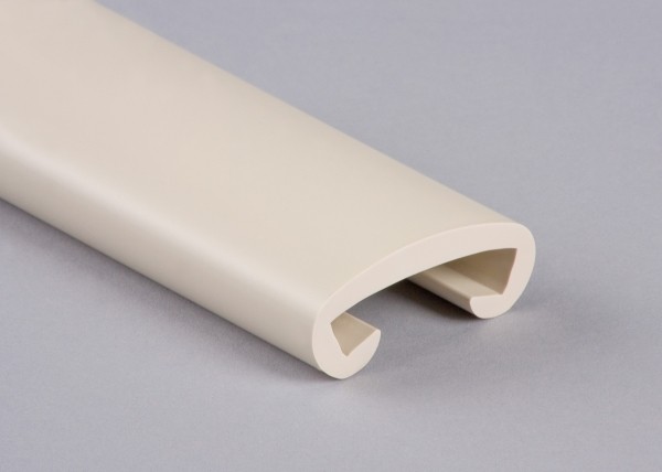 PVC Handlauf perlweiß 018 für Flachstahl 40 x 8 mm