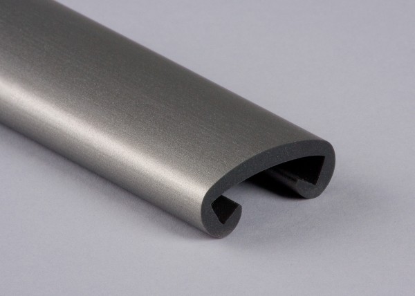 PVC Handlauf graualuminium 019 für Flachstahl 40 x 8 mm