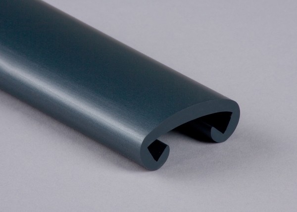 PVC Handlauf  GRAU-METALLIC SILBER  Kunststoffhandlauf Treppenhandlauf  Profil 